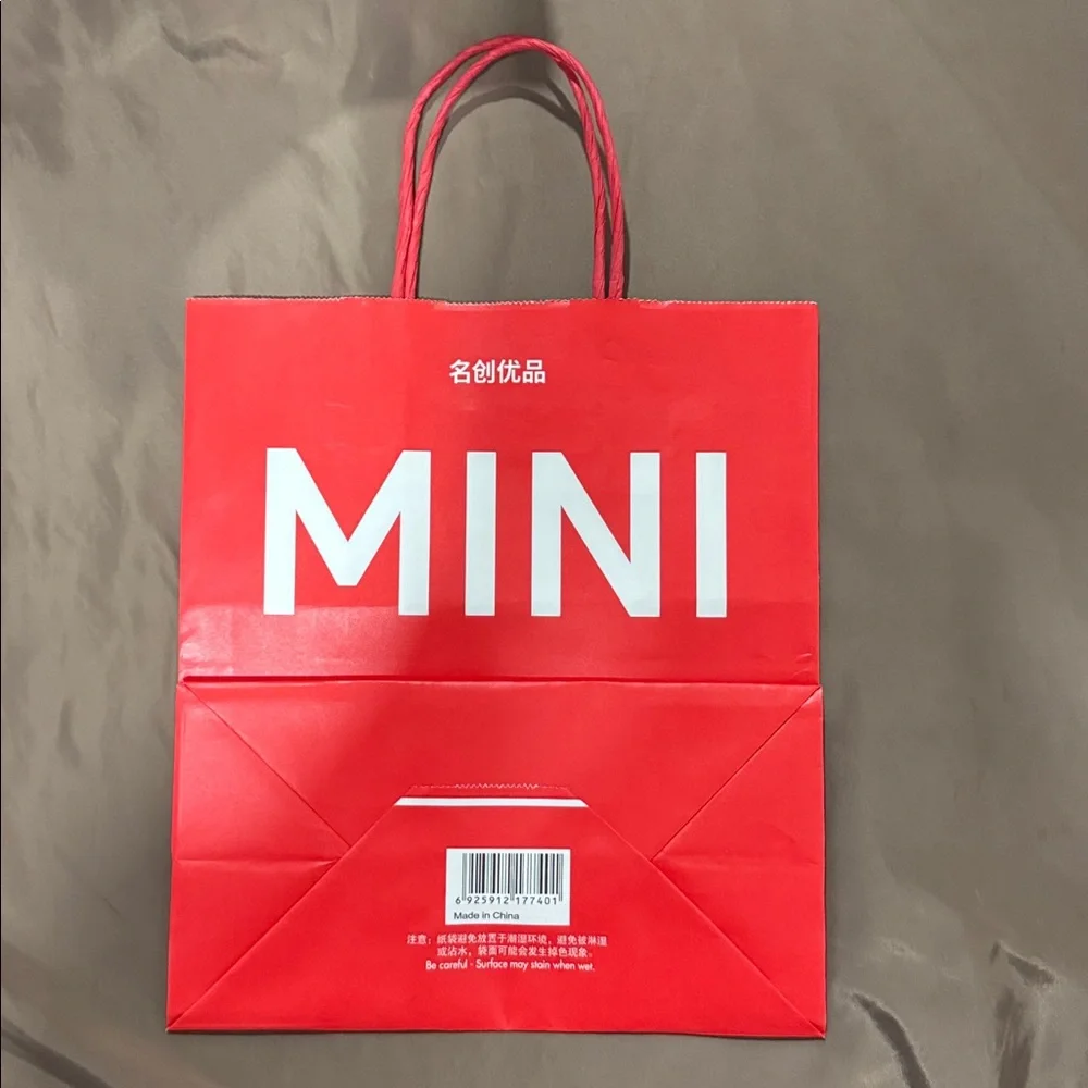 MINISO Bright Red Small Gift Shopping Bag